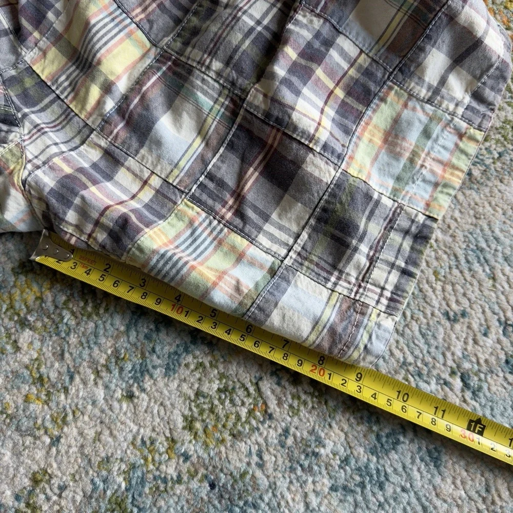 AMERICAN EAGLE Vintage Patchwork Madras Plaid Shorts Size 30 Prep Fit